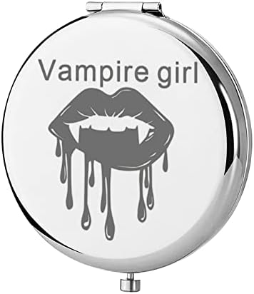 Ключодържател, карманное автопортрет вампирского телевизионно шоу, подарък за феновете на вампир, устните вампир, компактно огледало за грим за жени и момичета