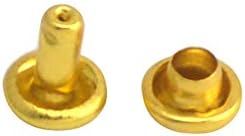 Wuuycoky Златен Двойна Капачка Кожени нитове Тръбни Метални Шипове Капачка от 5 mm, и на срама 5 мм, Опаковка от 100 комплекта