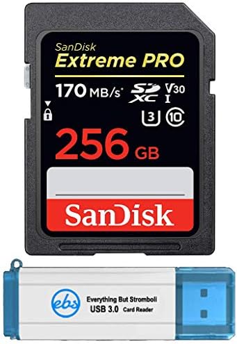 Карта памет SanDisk 128GB SDXC SD Extreme Pro Работи с Canon EOS 90C, цифрова камера M6 Mark II Class 10 (SDSDXXY-128G-GN4IN) в комплект с (1) за Всички, с изключение на Стромболи 3.0 SD, устройство за четене на микро-карти