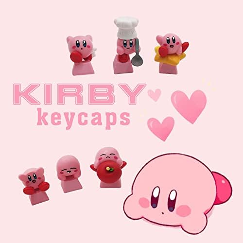 Kirby Keycaps Японски Аниме Розови Капачки за ключове, Съвместими с превключватели Cherry MX Потребителска Детска Механична Клавиатура (работи)