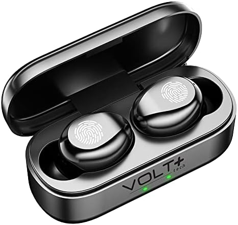 Безжични слушалки VOLT PLUS TECH V5.0 Bluetooth за iPhone 14/14pro/MAX / 13/13pro/MAX, 12/12 Pro/Max, с led дисплей, микрофон, 8D бас, водоустойчиви F9 TWS IPX7 с зарядно калъф PowerBank с капацитет 2000 mah