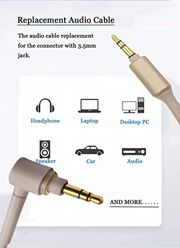 Подмяна на кабел за слушалки Tobysome WH1000XM3 Аудио Aux Кабел WH1000XM, Съвместим със слушалки Sony WH-1000XM2 MDR-100ABN WH-H900N MDR-1A (5 фута)