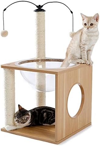 FEGOCLT Cats Tree Космическа Капсула Елегантна Професия Малко Котешки Дърво с Плаващ Жак Висящи Топки