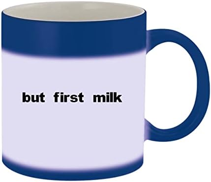 Molandra Products But First Milk - Керамична Чаша За промяна на цвета на 11 унции, Сини