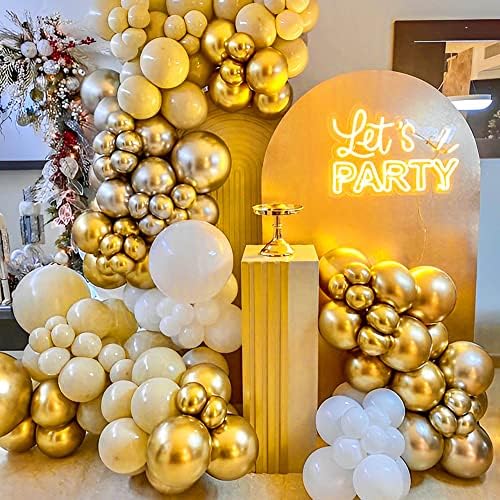 JOYYPOP Метални Златни Балони 100 бр 12 инча Хромирани Златни Латексови Балони за Бала Рожден Ден, Сватба Бижута за Душата на Детето