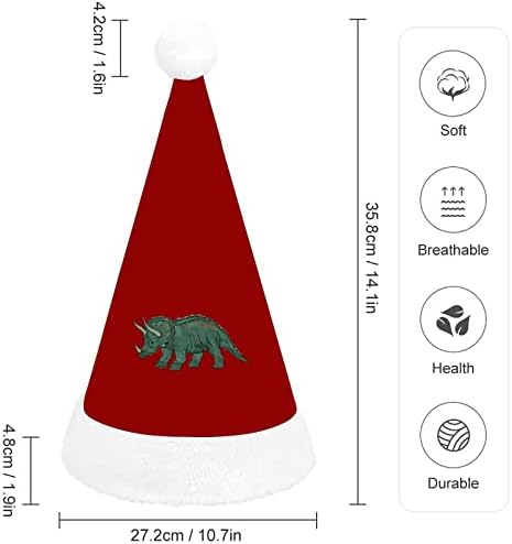 Коледна шапка на дядо коледа с динозавром, червена коледна шапка, празнични сувенири, коледни аксесоари за партита