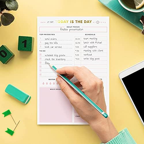 Sweetzer & Orange Today - това е дневник-планер ден (розово), безкраен списък, ежедневно дневния ред, фокус и списък със задачи, бележник с дневни от контролния списък. 52 Страница на Ежедневника, Планер-Органайзер