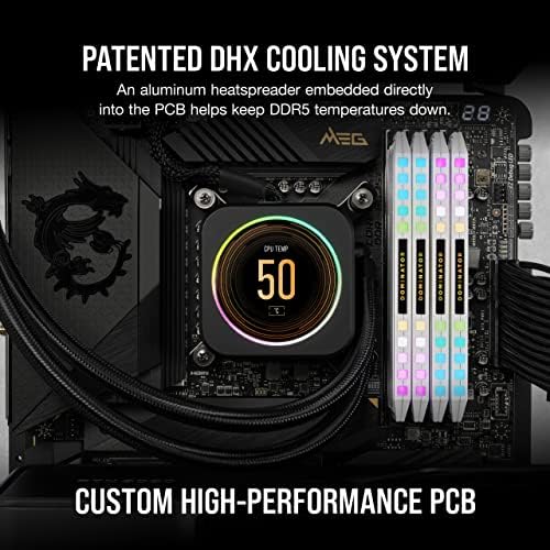 ОПЕРАТИВНА памет CORSAIR DOMINATOR PLATINUM RGB DDR5 32 GB (2x16 GB) 6200 Mhz C36-39-39-76 1.3 V Компютърна памет, оптимизирана за Intel (съвместимост с iCUE, висока производителност, върху патентовано охлаждане DHX,
