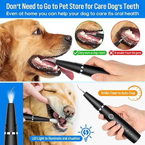Ултразвукова Комплект за почистване на зъбите на кучета за Почистване на зъбите на домашни любимци, Средство за премахване на зъбната плака за кучета, 5 Режима за Премахване на Зъбен камък, за кучета, за да се грижи