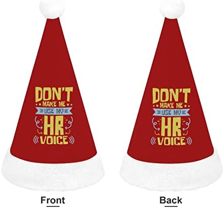Human Resources-HR Voice Плюшен коледна шапка Палави и сладки шапки на Дядо Коледа с плюшени полета и удобна подплата Коледна украса