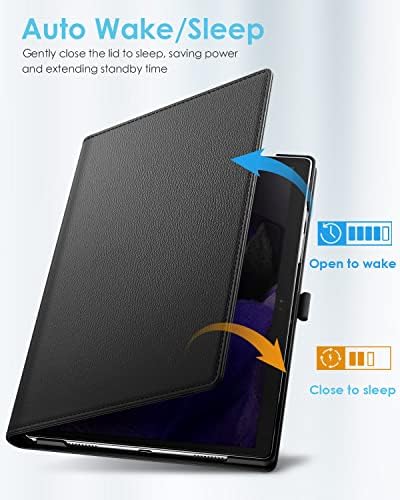 Калъф TiMOVO за Samsung Galaxy Tab A8 10.5 Case 2022, Калъф Galaxy Tab A8 SM-X200/SM-X205, Кожен калъф със завъртане на 90 градуса, Сгъваем калъф-поставка с множество ъгли, черен