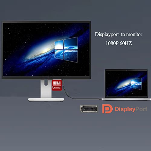 Кабел Anbear Display Port-HDMI, позлатен кабел Displayport-HDMI дължина от 6 фута (щекер към штекеру) за настолни компютри и лаптопи с поддръжка на DisplayPort за връзка с дисплеи HDMI (10 бр)