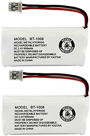 Kastar 2-Pack Подмяна на батерии Sanyo CAS-D6325 CASD6325 Lenmar CBBT1008 CB-BT1008 Dantona BATT-1008 BATT1008 ATEL0031 TEL0031 Uniden BT-1008 BT-1016 BT-1019 BT-1021 BT-1025