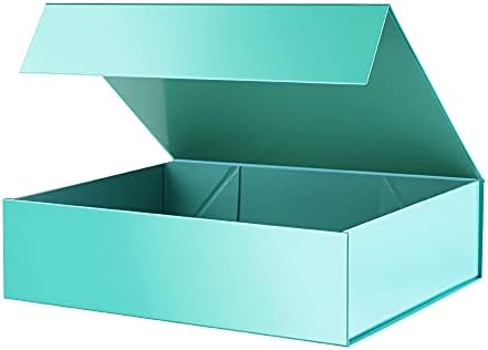 PACKHOME 5 Подарък кутии 13x9,7x3,4 инча, Големи подаръчни кутии с капаци, здрав Кутии за тениски с магнитни капаци за опаковане на подаръци (гланц злато, зернистая текстура)