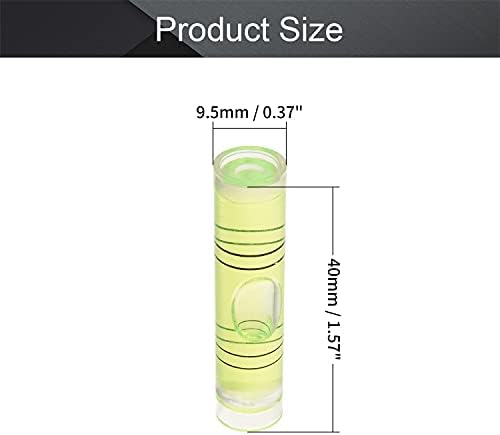 Utoolmart 9,5 × 40 мм Зелен Универсален Точност Пузырьковый Ниво на Флакона Алкохолна Нивото на Изображението Висящи Нива Маркиране на Измервателни Уреди, Инструменти за Маркиране, 2 бр.