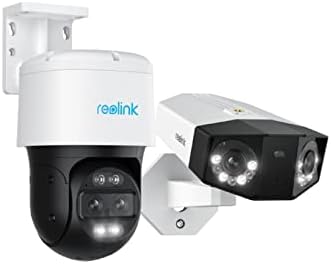 Двухобъективная система за видеонаблюдение REOLINK 4K, Външни камери IP PoE, 1x Duo 2 PoE с ultrawide зрителен ъгъл от 180 °, в Комплект с 1x Trackmix PoE с 6-кратно увеличение на хибридния и автоматично проследяване,