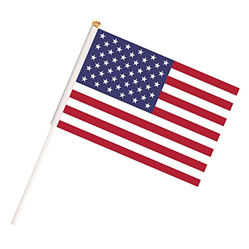 TrendPow 12 Опаковки Ръчно американския Флаг, мини-Малко Знаме на Съединените Щати, Американски Флаг-пръчка, Патриотични Украса за Класации, световната Купа, спортни клубове, Фестивални прояви, на Международния фестивал
