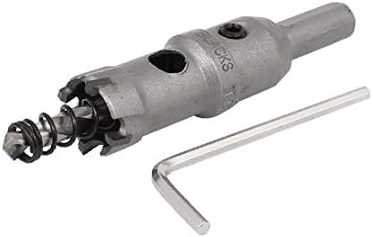 X-DREE 19,5 mm Диаметър на рязане 10 мм Пряко бормашина за пробиване на отвори Спиральное бормашина Пробивна инструмент Сив (Диаметър на корта 19,5 мм, широк диаметър на отвора 10 мм, диаметър на отвора за пробиване
