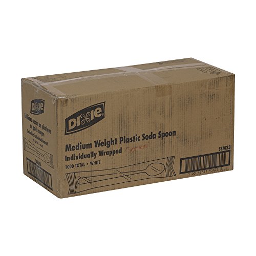 Лъжица за газирана вода от полистирол Dixie в индивидуална опаковка 7,744 средно тегло от GP PRO (Джорджия-Тихоокеанския регион), бяла, SSM23, (опаковка от 1000 броя)