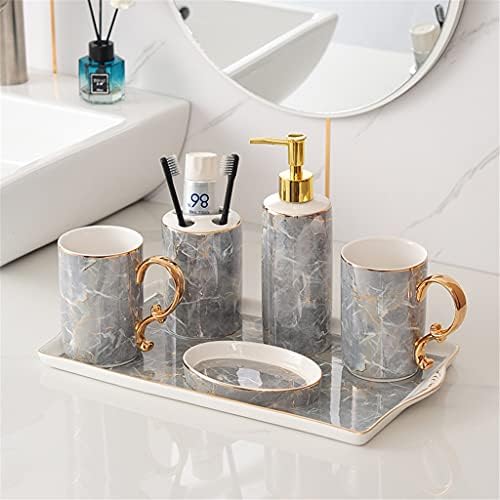SSLFQND Nordic Bathroom Комплект За Миене на Съдове от Шест Предмети За Декорация на Баня в Скандинавски стил