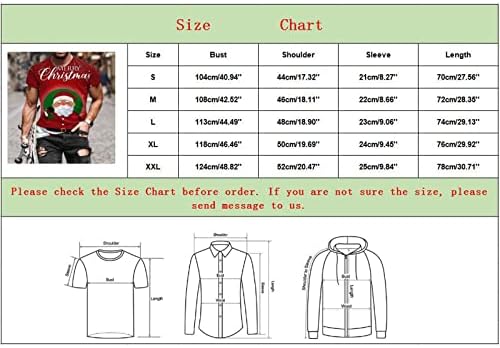 ZDFER Мъжки Тениски С Коледните Принтом Дядо Коледа, Солдатские Блузи с къс ръкав, Забавни Коледни Графични Вечерни Тениски Slim Fit Muscle Tees