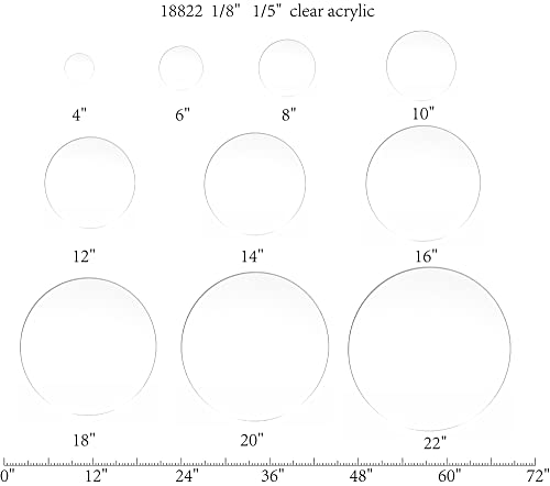 FixtureDisplays® 1PK 4 Прозрачен диск от акрил, плексиглас Lucite Circle, с дебелина 1/8 инча 18822-4-1/8-NPF