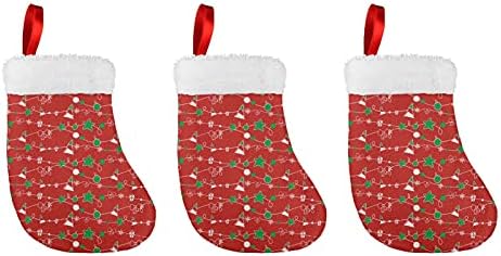 COEQINE, Комплект малки коледни Чорапи с принтом Приятен Снежен, 6 опаковки, Коледни Чорапи, за Семейства, за Деца, Коледни Украси за Дома