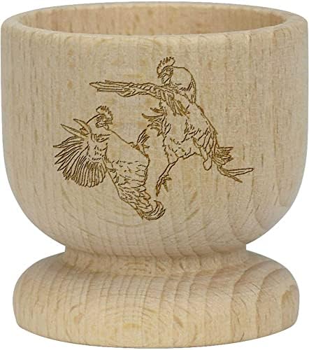 Дървена чаша за яйца Azeeda Петушиный битка (EC00022878)