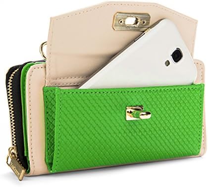 Дамска чанта Vangoddy, в чантата си-клатч с цип (отделения за кредитни карти), (Организатор) (каишка) за Samsung Galaxy Ace NXT, Avant, Alpha Android-смартфони