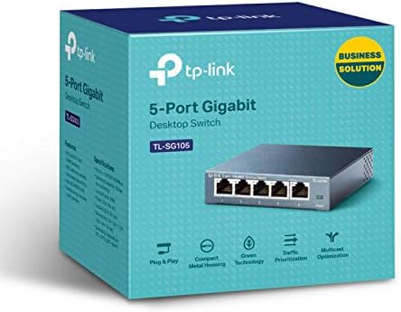 Мрежов комутатор на TP-Link с 5 порта Gigabit Ethernet | Сплитер Ethernet | Здрав Метал с Экранированными пристанища | Plug и play | Оптимизация на трафика | Unmanaged (TL-SG105) (обновена)