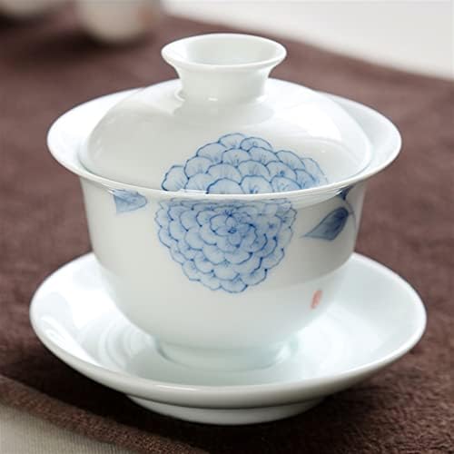 GENIGW Творчески Чай от Бял Порцелан с ръчно Рисувани Кунг-фу, Покрита Купа, Керамични Чаена Чаша В Комплекта