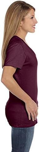 Женска тениска Hanes с Нано-V-Образно деколте цвят Бордо X-Small