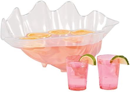 Пластмасова купа от морска мида - 18 инча - Чаша за подаване на удар под формата на забавна мивки - Морски аксесоари за партита