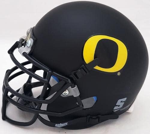 LaMichael James С Автограф Oregon Ducks Плоска Матова Черна Мини-Каска Schutt PSA/DNA В наличност 208793 - Мини-Каски за колеж с автограф