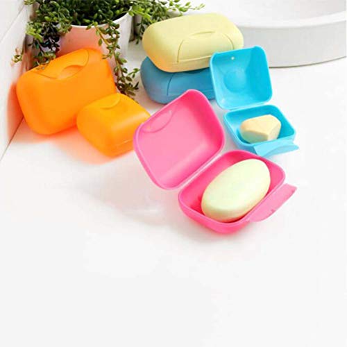 Healifty 4 бр. пътен калъф за сапун, държач за сапун, Преносима Запечатани кутия за сапун (розов + Син + зелен + оранжев), Размер L